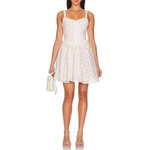 Revolve by Agua Bendita Spring Ivory Shan Eyelet Dress Size S NWT